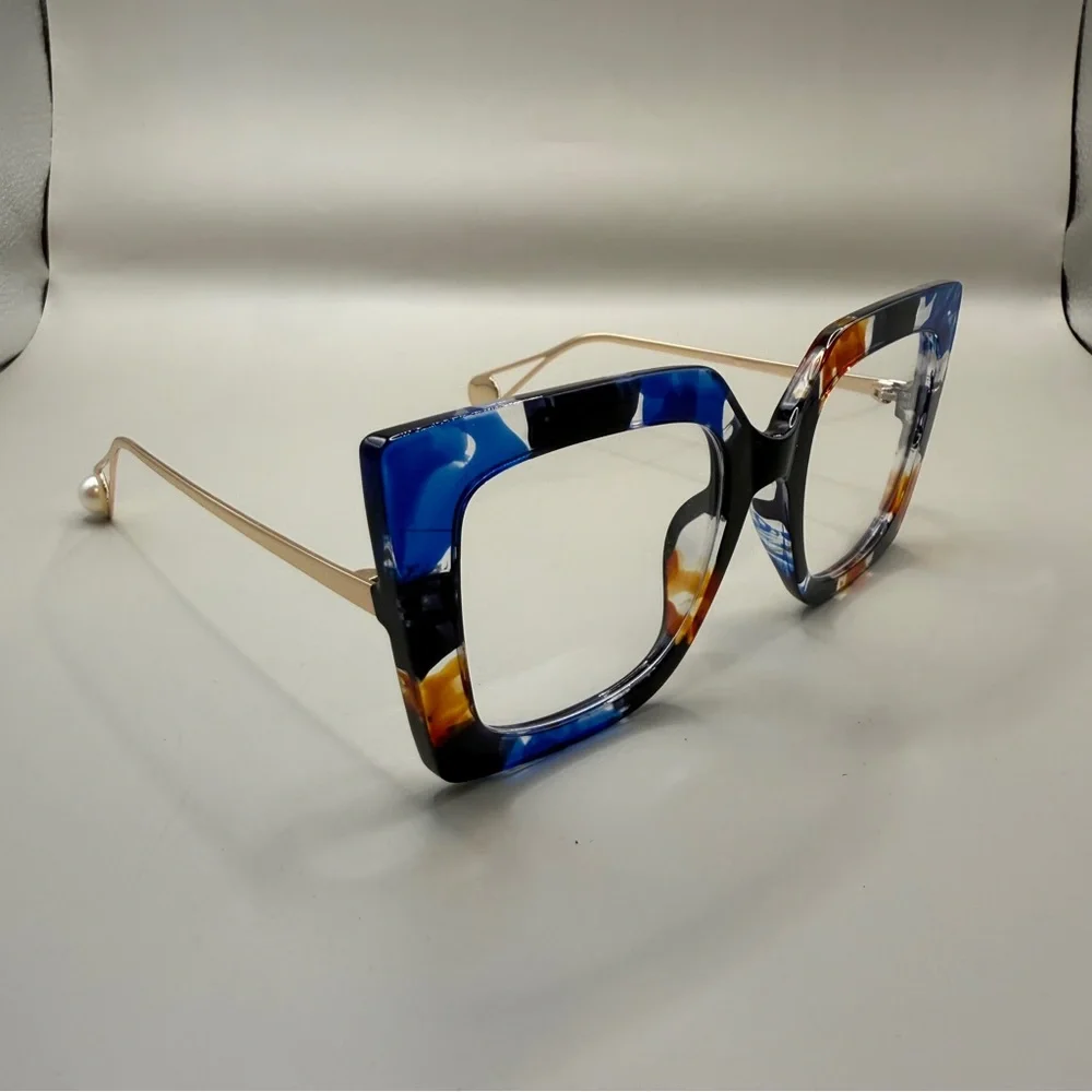 Zeelool Women's Multi-Color Square Frame Glasses, no prescription